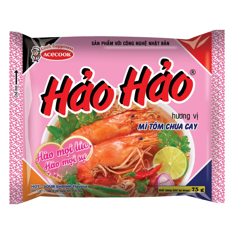 ACECOOK - Mì tôm Hảo Hảo vị Tôm Chua Cay 75g x 30 gói