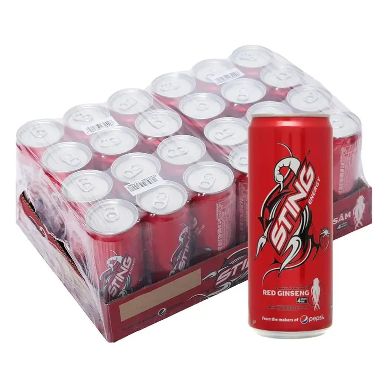 STING - Nước tăng lực vị Hồng sâm 325ml x 24 lon