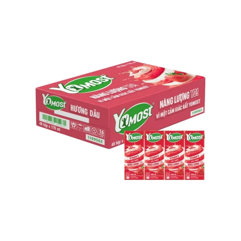Sữa Chua Uống Yomost vị Dâu 190ml x 48 hộp