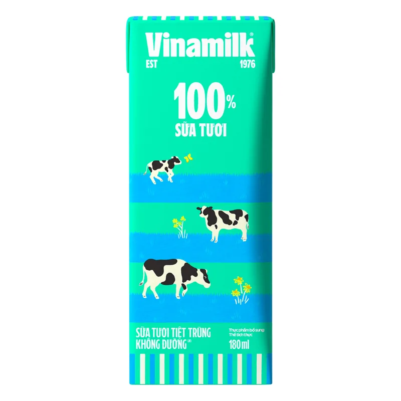 Sữa Tươi Tiệt trùng Vinamilk Không đường 180ml x 48 hộp