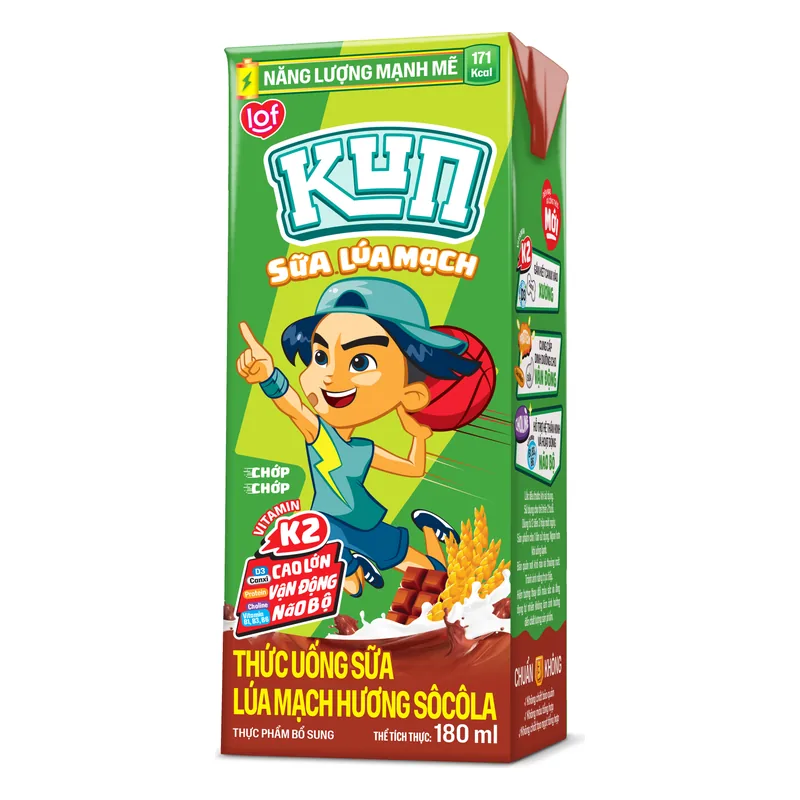 Sữa Kun Hương Socola Lúa Mạch 180ml x 48 hộp